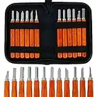 Jetcloud Wood Carving Set 12Pcs Professional Carbon Steel Wood Carving Tool with Storage Bag Whittling Knife for Wood Fruit DIY Carving Sculpture