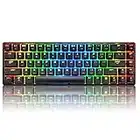 UrChoiceLtd 60% Tastiera da gioco meccanica Tipo C cablata 68 tasti 18 Retroilluminazione RGB Tastiera impermeabile USB Tasti anti-ghosting completi per giocatori e dattilografi (neri)