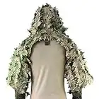 ROCOTACTICAL Sniper Ghillie Viper Capuche avec feuilles 3D découpées au laser, costume tactique Ghillie pour jeu de guerre, chasse, airsoft, manteau de sniper, CP Multicam