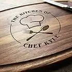 Straga - Engraved Cutting Boards for Personalized Gifts, Practical Wedding Gifts and Keepsakes, Customize Your Wood Board, Style and Design (Chef’s Kitchen Design No.501)