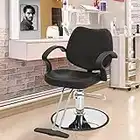 Hudada Salon Chair for Hair Stylist Barber Chair Hair Chair Styling Chair, Extra Thick Seat and Durable Steel Construction, Shampoo Salon Equipment, Black