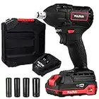 PULITUO 20V Brushless Cordless Impact Wrench ，1/2 Inch Chuck, Max Torque 400N.m 2800 RPM， 2.0Ah Li-Ion Battery and 1 Hour Fast Charger,4Pcs Driver Impact Sockets& Home Tools Kit Set