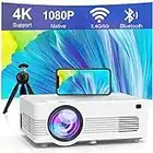 Mini Projector with 5G WiFi and Bluetooth (with Tripod), Native 1080P 4K Supported 12000Lm Outdoor Projector, Portable Movie Projector Compatible with TV Stick, iOS, Android, PS5, HDMI, USB