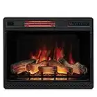 ClassicFlame 28" 3D Infrared Quartz Plug and Safer Sensor Electric Fireplace Insert, 28 inches, Black