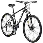 Schwinn GTX Elite Comfort Adult Hybrid Bike for Men and Women, Dual Sport Bicycle, 700c Wheels, 18-Inch Step-Over Aluminum Frame, 24-Speed Trigger Shifters, Mechanical Disc Brakes, Black/Yellow