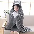 ATING Totoro coperta mantello scialle in peluche, per il tempo libero, aria condizionata, coperta da indossare con cappello, comodo per i viaggi vicino