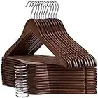 UINICOR Wooden Hangers -30 Pack- Clothes Hangers Slim Wood Hangers Coat Hangers for Closet,Clothes Hanger with Extra Smooth Finish,Precisely Cut Notches,Hangers for Shirt Suit Dress,Walnut