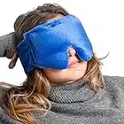 Huggaroo Gem - Masque chauffant pour les yeux et masque de sommeil en peluche avec pack de glace en gel - Housse douce et lavable et aromathérapie à la lavande - Bleu