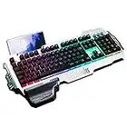 RedThunder K900 Halbmechanisch Gaming Tastatur [Version 2023], QWERTZ DEUTSCH Layout, RGB Beleuchtete Tastatur, Ganzmetallpaneel, 26 Tasten Anti-Ghosting, Tastatur Für PC/Laptop/Xbox One Gamer