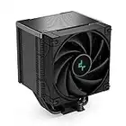 DeepCool AK500 ZERO DARK Refroidisseur de processeur, CPU Ventirad haute performance, 5 caloducs en cuivre, dissipateur thermique à tour unique, ventilateur FDB PWM 120 mm, 240 W