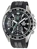 Casio EDIFICE Reloj en caja sólida de acero inoxidable, 10 BAR, Negro/Azul, para Hombre, con Correa de Resina, EFV-550P-1AVUEF