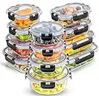 JoyFul by JoyJolt 24pc Borosilicate Glass Storage Containers with Lids. 12 Airtight, Freezer Safe Food Storage Containers, Pantry Kitchen Storage Containers, Glass Meal Prep Container for Lunch