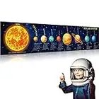 Poster di Sistema Solare Banner di Scienza Bambini Educativi Spazio Banner Sfondo Poster Planetario di Classe per Decorazioni Educative per Pareti in Camera Aula, 70,9 x 15,7 Pollici