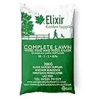 Elixir Gardens 4 in 1 Weeds + Strengthens + Feeds + Moss Killer 10-2-2+8 Fe Grass/Lawn Fertiliser Treats Upto 625m² | Weed Feed Moss killer LARGE 20Kg bag