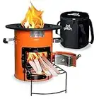 grillart® Raketenofen Outdoor “Powertrain” (mit Tragetasche) orange – effizienter Holzofen als Campingkocher für Dutch Oven und Grillpfannen – besonders effizient