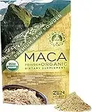 Zen Spirit Maca Root Powder Organic - Peruvian Root Premium Grade Superfood (Raw) - USDA & Vegan Certified - 226.7g (8oz) - Perfect for Breakfast, Smoothies, Baking & Ice Cream.