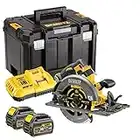 DeWalt DCS579T2 Sierra circular inalámbrica FlexVolt de 54 V de 190 mm, bate de 2 x 6 Ah, CHGR y caja