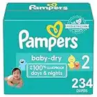 Diapers Size 2, 234 count - Pampers Baby Dry Disposable Diapers