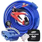 TOPDC 1 Gauge 30 Feet Jumper Cables with UL-Listed Clamps, Quick Connect Plug for Car, SUV Trucks Battery, Heavy Duty Automotive Booster Cables for Jump Starting Dead, Weak Batteries with Carry Bag