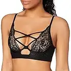 Iris & Lilly Women's Lace Wired Non-Padded Bra, Black, 38C