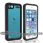 iPod 5 iPod 6 iPod 7 Waterproof Case, Re-Sport Shockproof Dustproof Snowproof Full-Body Protective Case Cover Built-in Screen Protector Compatible iPod Touch 5th/6th/7th - Black
