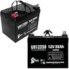 2X Pack - Electric Mobility 610T Scooter Battery - Replacement for UB12350 Universal Sealed Lead Acid Battery (12V, 35Ah, 35000mAh, L1 Terminal, AGM, SLA)