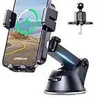 Wireless Car Charger, JOYROOM 15W Qi Fast Charging Car Charger Phone Holder Mount, Auto-Clamping Alignment Windshield Dashboard Air Vent Cell Phone Holder for iPhone 13 Pro Max 12 11, Galaxy S22/S20+