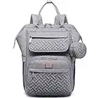 BabbleRoo Changing Bag Backpack, Large Baby Nappy Changing Diaper Bags Travel Back Pack with Changing Pad & Stroller Straps & Pacifier Holder for Moms and Dads, Grey