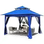 ABCCANOPY 3.6x3.6M Pop up Gazebo Tent Outdoor Canopy Shelter with Netting (Blue)