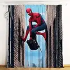 Lily&her Friends - Rideau plat 3D HD Impression numérique Motif héros Marvel Spiderman,tissu brossé,velours et lin,occultant,rideau de porte,rideau de chambre pour enfants (Spiderman 9, 47in x 106in)