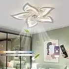 Ventilatore da soffitto silenzioso a LED con illuminazione,plafoniera da camera da letto 50W,con telecomando e lampada dimmerabile APP con ventilatore Paralume in acrilico a forma di fiore Lampade