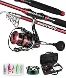 Ghosthorn Fishing Rod and Reel Combo, Telescopic Fishing Pole Kit for Men Collapsible Portable Fishing Compact Travel Fishing Pole with Carrier Bag Freshwater Saltwater Fishing Gifts for Dad 8ft