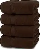 Utopia Towels 4 Pack Premium Bath Towels Set, (27 x 54 Inches) 100% Ring Spun Cotton 600GSM, Lightweight and Highly Absorbent Quick Drying Towels, Perfect for Daily Use (Dark Brown)