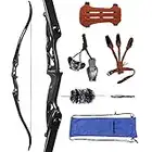 Huntingdoor 56" Takedown Recurvebogen Bogenschießen Bogen Set Erwachsene Sportbogen mit Zubehör 30-50 lbs Jagd Recurve langbogen für Anfänger Pfeil Zielübung (35Lbs)