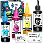 Smart Ink Sublimation Ink Refill for Epson (4 Combo pack) for Ecotank ET-2800 ET-2760 Stylus C88 C88+ Workforce 610 WF-7710 WF-7610 Artisan 710 1430 for Heat Press Transfer on Mugs Phone Case T-Shirts