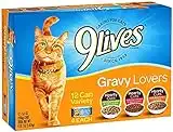 9Lives Hearty Cuts Gravy Favorites Wet Cat Food Variety Pack, 5.5-Ounce Cans (Pack of 12) 4 each: Real Chicken & Fish In Gravy, Real Veal In Gravy, Real Beef & Chicken In Gravy