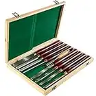 VEVOR Woodworking Lathe Chisel Set 8 Piece Set Lathe Chisel HSS Steel Blades Wood Turning Tools Wooden Case for Storage for Wood Carving Root Carving Furniture Carving Lathes Red