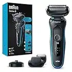 Braun Series 5 Rasierer Herren mit EasyClick Aufsatz, Elektrorasierer & Barttrimmer, Ladestation, EasyClean, Wet & Dry, wiederaufladbar & kabellos, Geschenk Mann, 51-M4500cs, mintgrün