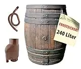 BARILE Acqua PIOVANA/Contenitore Acqua PIOVANA/RECIPIENTE Acqua PIOVANA 240L con Set Filtro per Acqua PIOVANA T33 per Il RIEMPIMENTO Automatico, Struttura in Simil-Legno al Tatto