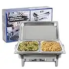 Chafing Dish Buffet Set Chafers 8QT Buffet Servers And Warmers, Chaffing Servers With Covers, Catering, Chafer, Folding Stand, Food Warmer For Parties Buffets