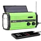 Immver Wind Up Solar Radio, 5000mAh Hand Crank Dynamo Radio Rechargeable, Portable Emergency AM/FM Radio, with 4 Modes LED Torch, Reading Lamp, USB Phone Charger, SOS Alarm, for Outdoor Camping Hiking