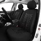 Pariitadin Car Seat Covers Front Pair, Washable and Breathable Seat Covers for Cars, Universal Fit Car Interior Covers for Most Sedan Truck SUV, Black