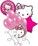 Hello Kitty Birthday Party Balloon Package - (1)Giant Hello Kitty Face Mylar (2)18" Hello Kitty Mylar (1)Solid Star Mylar (6)12" Pink Latex