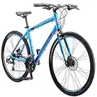 Schwinn Volare 1200 Mens and Womens Hybrid Sport Bike, 28-Inch Wheels, 19-Inch Aluminum Frame, Matte Blue