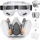 Respirator Mask, Faburo Dust Gas Mask with Filter, Paint Mask, Chemical Mask for Dust, Organic Vapors, Chemicals Protection with Safety Goggles