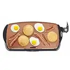 BELLA Electric Ceramic Titanium Griddle, Make 10 Eggs at Once, Healthy-Eco Non-Stick Coating, Hassle-Free Clean Up, Large Submersible Cooking Surface, 10.5" x 20", Copper/Black