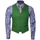 Adult Mens Costume Shirt Vest Tie Outfit Suit Set Fancy Dress up Knight Halloween Cosplay Props (Large, Suit)