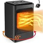 DARMAI Portable Electric Space Heater, PTC Electric Heater 1500/750W, Safe & Quiet for Office Room Desk Indoor Use (Black)