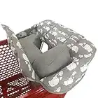 Soft Pillow Attached 2-in-1 Shopping Cart and High Chair Cover for Baby~Padded~Fold'n Roll Style~Portable with Free Carry Bag (Elephant)