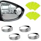 4 PCS Miroirs D’angle Mort pour Rétroviseur, BetterJonny Rotatif Voiture Angle Mort Miroir Rotation à 360°Rétroviseurs Extérieur d'Angle Mort Ronde HD Auto-adhésif Miroir D'angle Mort de Voiture